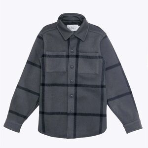 Alex Crane Park Shirt Jacket Ink Men's XL 100% American Wool Flannel Gray Black